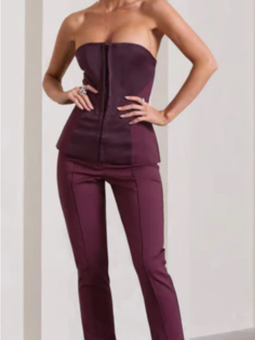 RARE Club L London Strapless Plum Corset Set